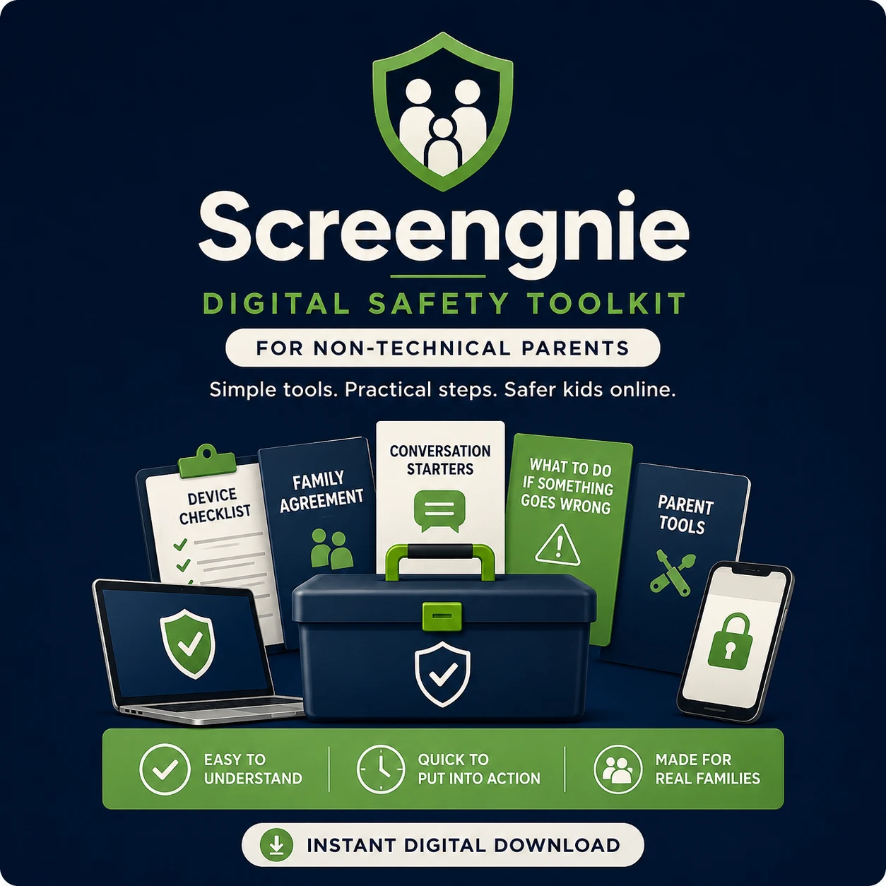 The Screengnie Digital Safety Toolkit for Non-Technical Parents — instant digital download